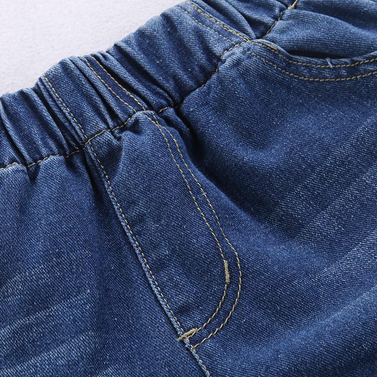 

Fashion 2020 baggy Elastic Waist Women Jeans Ankle-Length Pants Cargo Pants Cotton Loose harem female Hole jeans Female Trousers, Sky blue