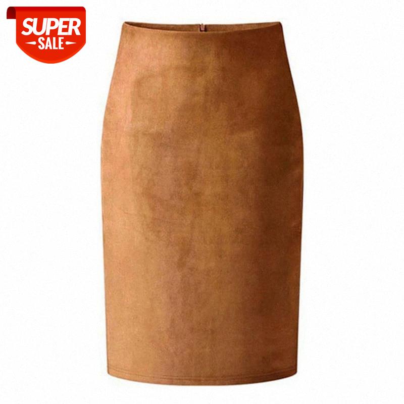 

Multi colors 2018 Women Skirt Winter Solid Suede Work Wear Package Hip Pencil Midi Skirt Autumn Winter Bodycon Femininas #sa6x, White;black