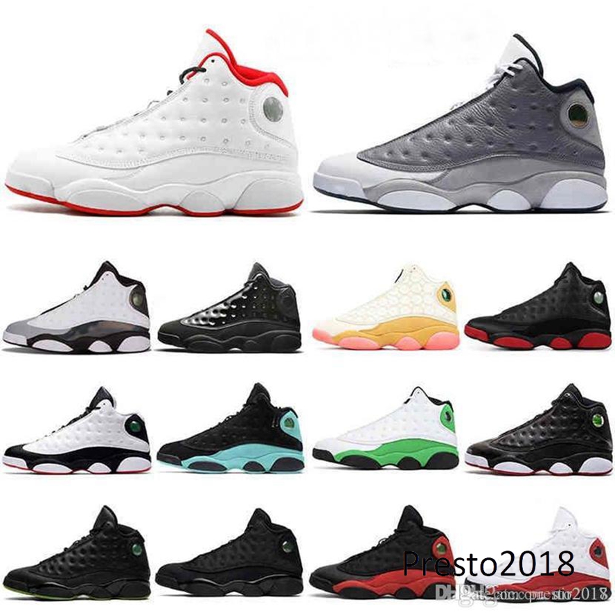 

wholesale Men Women Basketball Shoes 12 13s jumpman Obsidian Red Flint Aurora Green Houndstooth mens outdoor sports womens Bred tainers eur 36-46 DHL28, 31