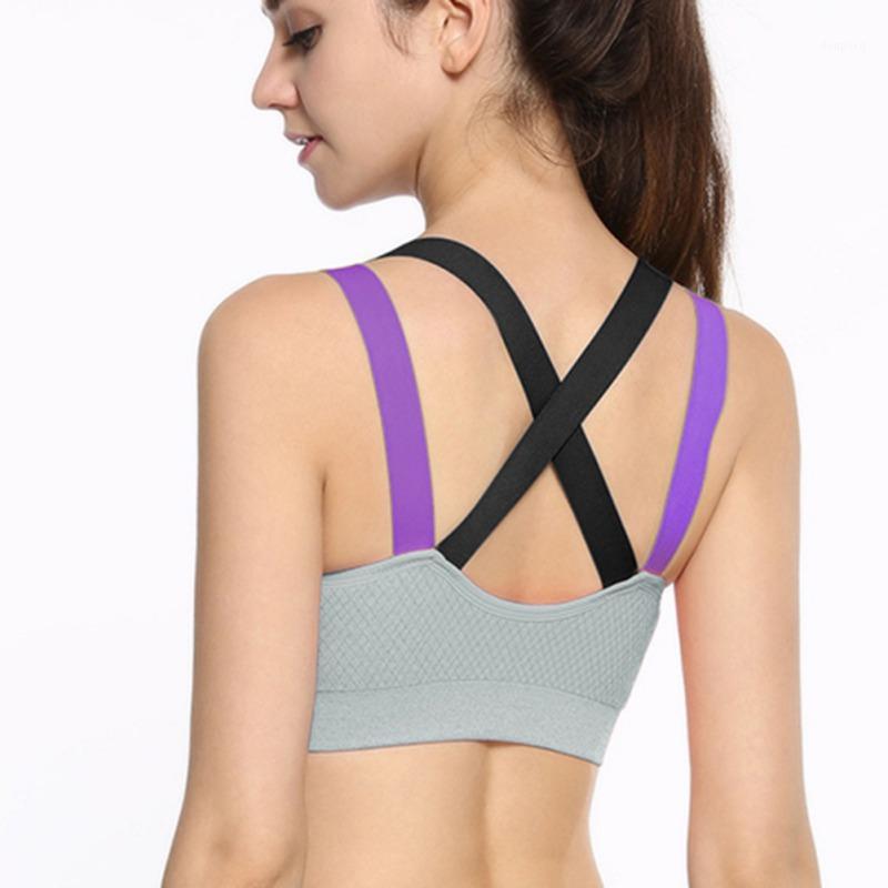 

Women's Yoga Underwear Bras Gym Fitness Racerback Yoga Shirts Running Elastic Breathable Vest Female Sleeveless Bra Outdoor1, Black