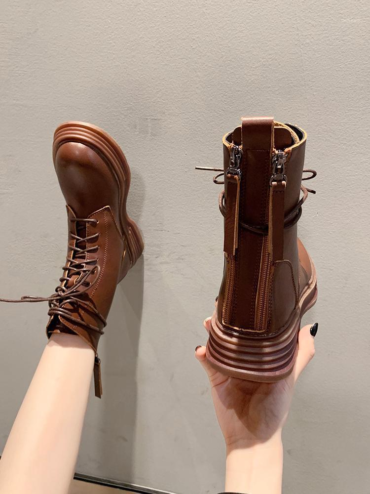 

Shoes Lolita Boots Boots-Women Luxury Designer Winter Footwear Round Toe Low 2020 Autumn Mid-Calf Rock Fashion Mid Calf1