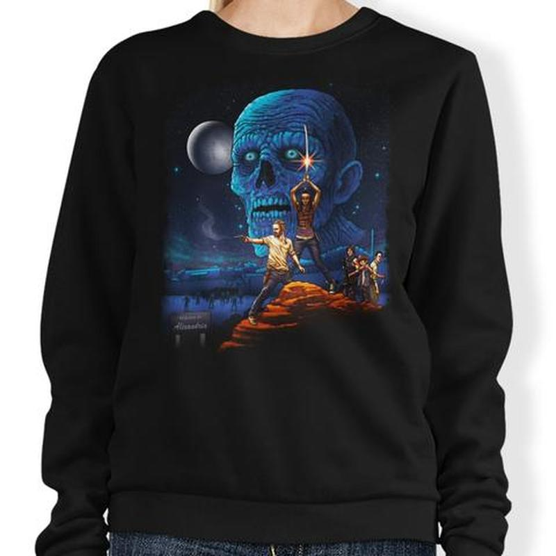 

Withered stone old man pattern men's hoodless sweater 3D printing visual impact top punk gothic round neck high-quality hoodless sweater, Black