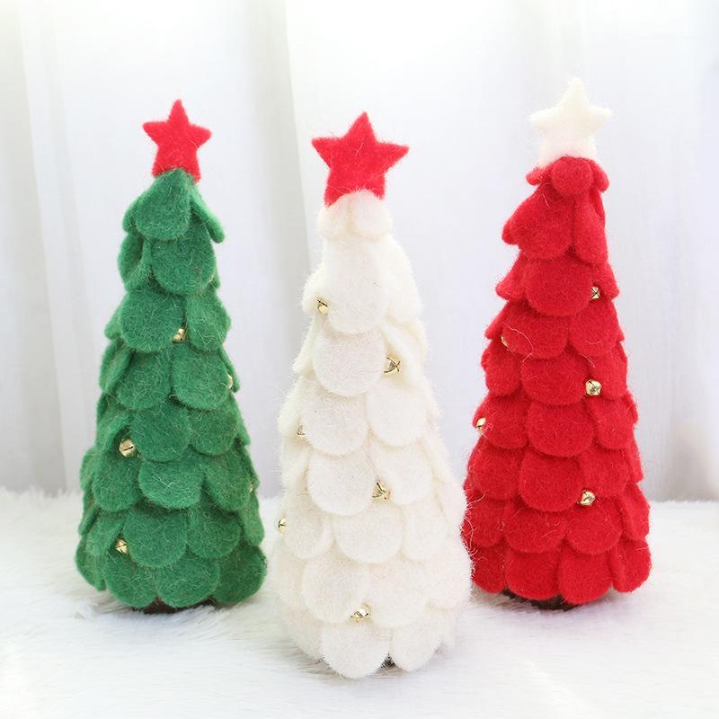 

New Christmas Wooden Decorations Felt Toy Bells Christmas Tree1
