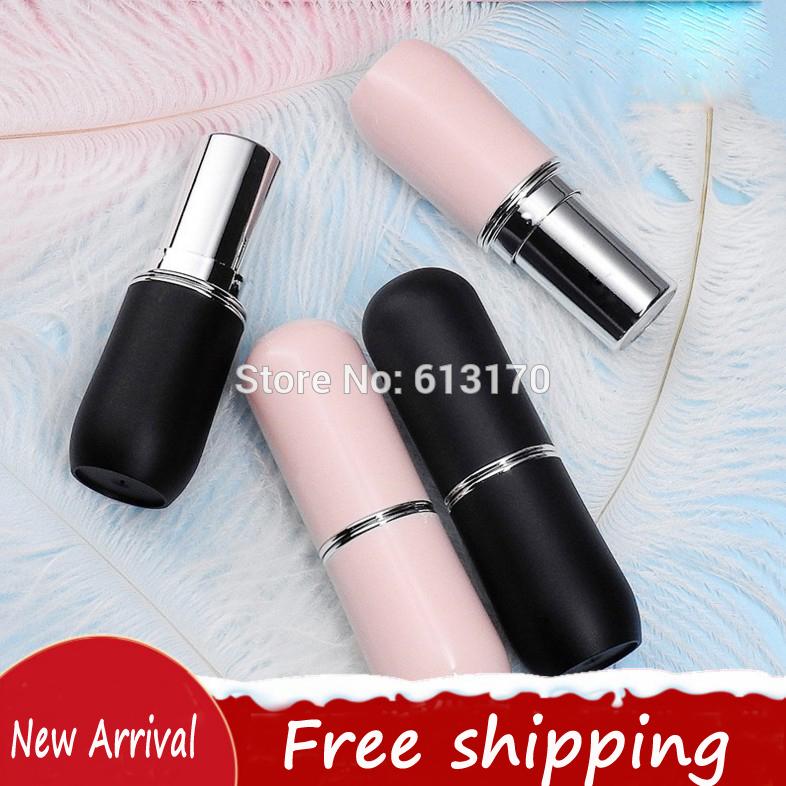 

50pc/lot DIY Matte Black Lipstick Tube, Empty New Arrival Plastic Beauty Tool,Pink Lip Container, Lipstick Packaging Bottle