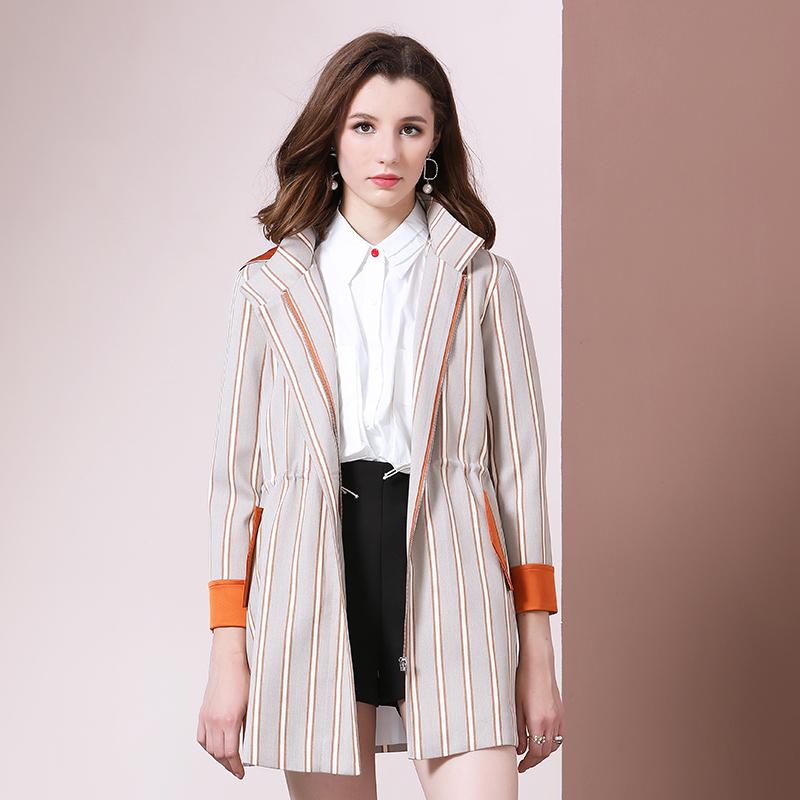 

Women Coat long coat Autumn clothes women Clothing Simple Style Long Fashion Casual Windbreaker Dust Tops, Khaki