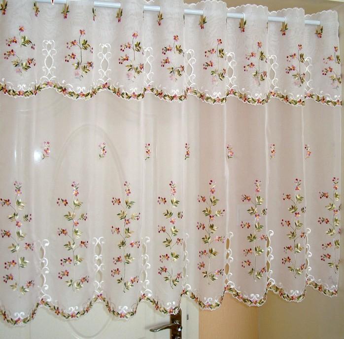 

Multi Size Door Curtains Pastoral White Flower Rose Embroidery Short Curtain Half Kitchen Curtain For Living Room Bathroom 52