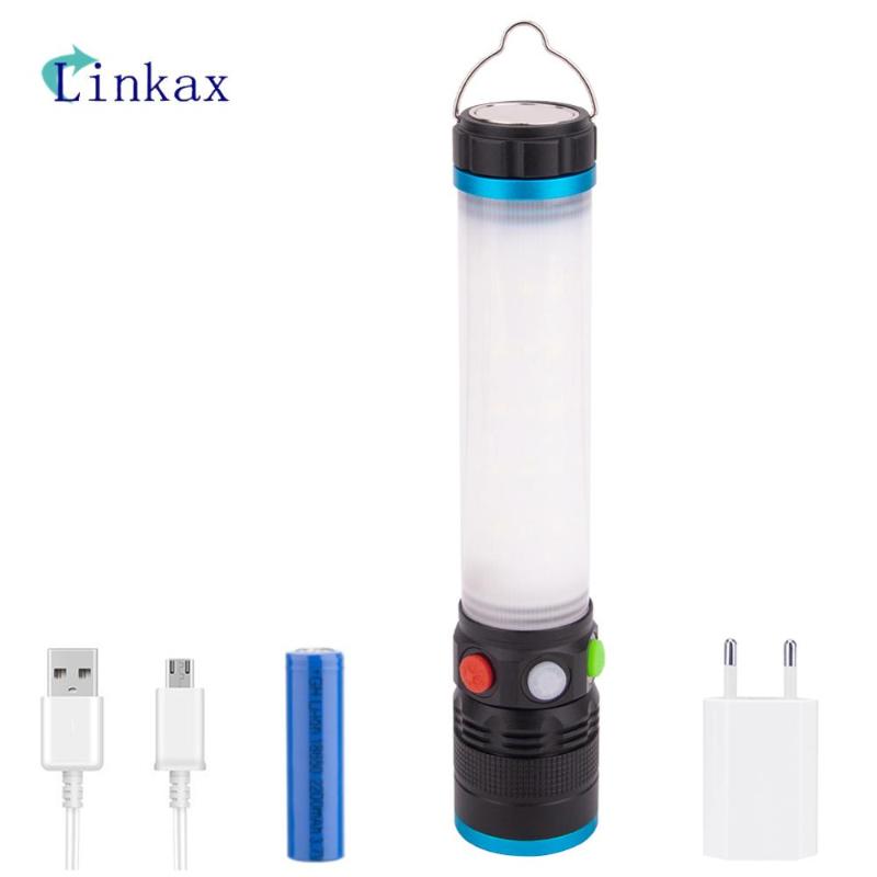 

USB Rechargeable T6 LED Work Light 8 modes Zoomable Power 18650 Torch With Hook Magnet For Camping Hiking Outdoor