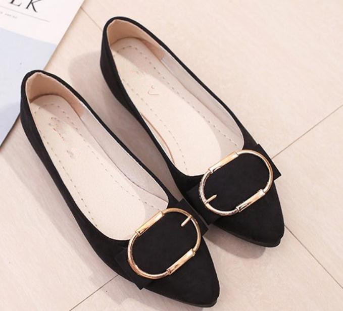 

2021 Free Send Spring and Autumn New Style Pointed End Shallow Mouth Single Flat Bottom Women Shoes W34V, Grey