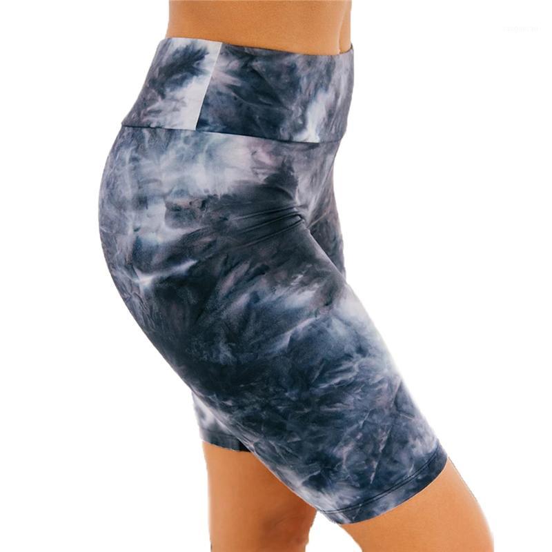 

2020 Fashion Trend Women' High-Waist Bottoms Summer Tight Elastic Casual Dye Printed Slimming Sportswear Casual Shorts Trousers1, As pic