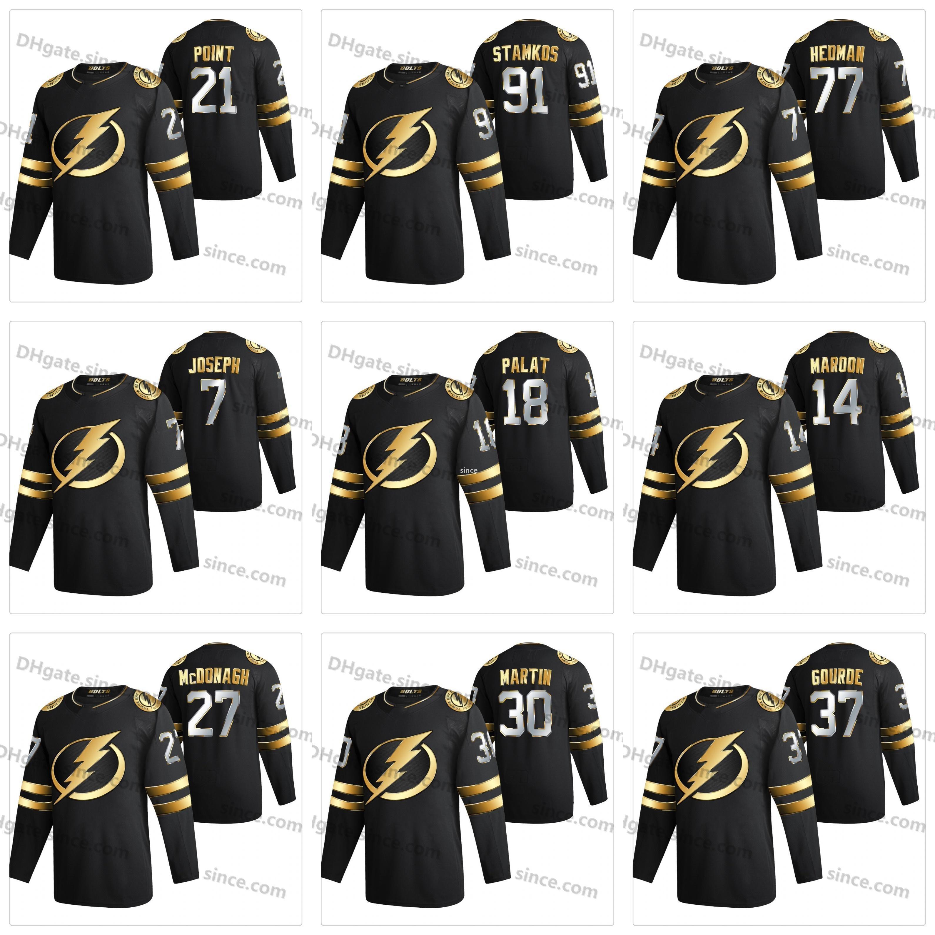 

Tampa Bay Lightning Stamkos 2021 Golden Limited Edition Black Jersey 4XL Point Mcdonagh Palat Hedman Kucherov Vasilevskiy Killorn Coleman, 21 brayden point