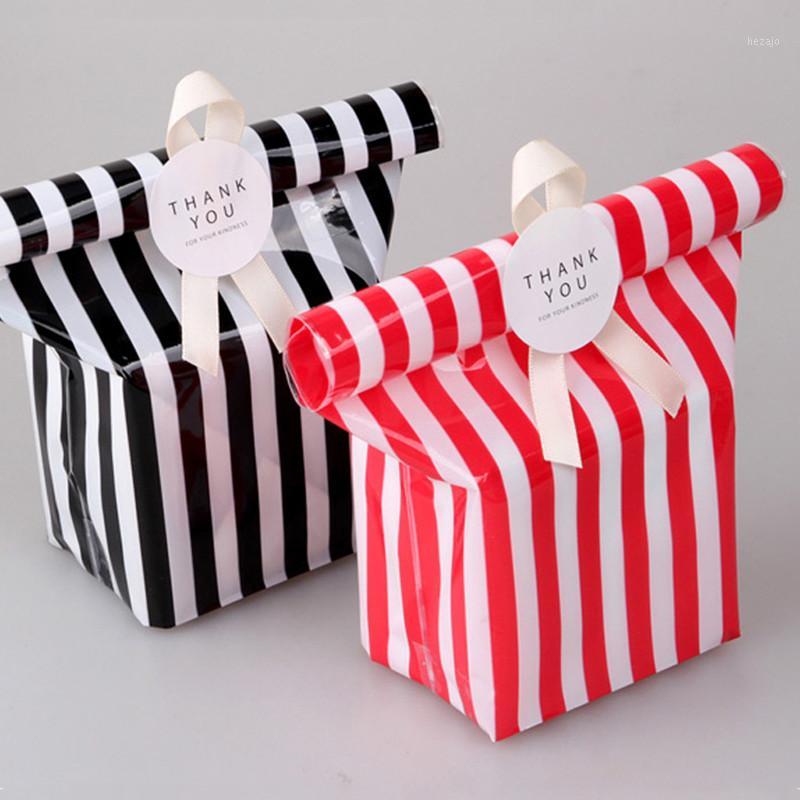 

10Pcs Stripe Cookie Candy Gift Bags for Candy Biscuits Snack Baking Package Event Party Supplies1