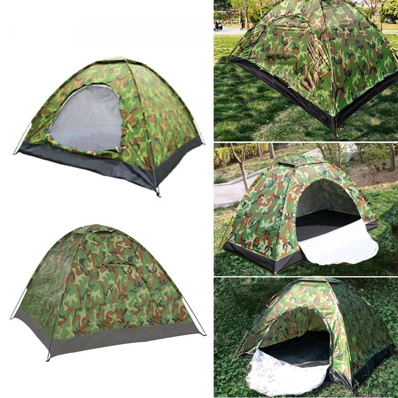 

Camping Tent For 1-4 Person Single Layer Outdoor Portable Camouflage Travel Beach Tent For Hiking Traveling