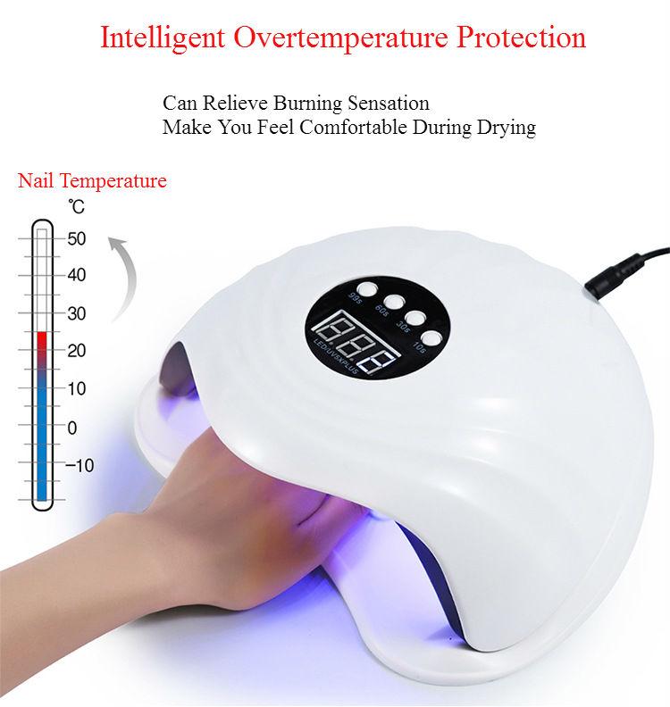 

Nail Polish Curing Lamps 80W UV Light LED Nail Dryer Curing Lamp Fingernail Toenail Polishes Art Professional Automatic Sensor, White