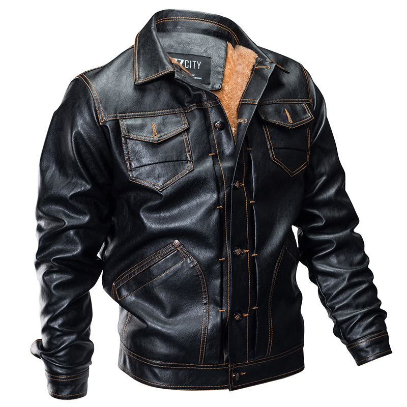 

2021 New Winter Leather Jacket Flight Hot Fall Gross Multi-bag False Male Wool Coat Outwear GUBA