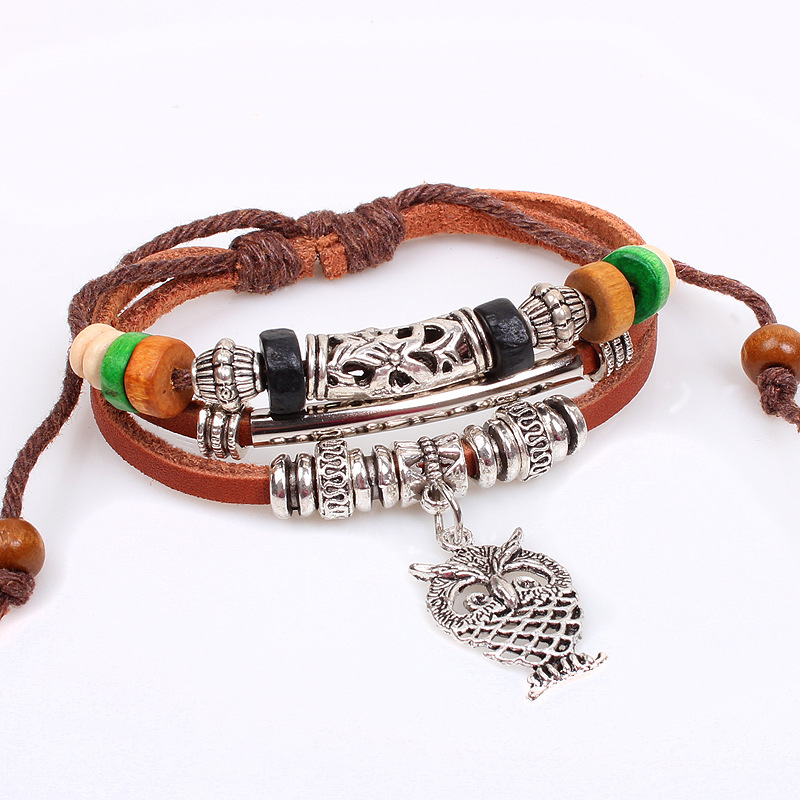 

Leather Bracelet Charm Infinity Bracelets, Golden;silver
