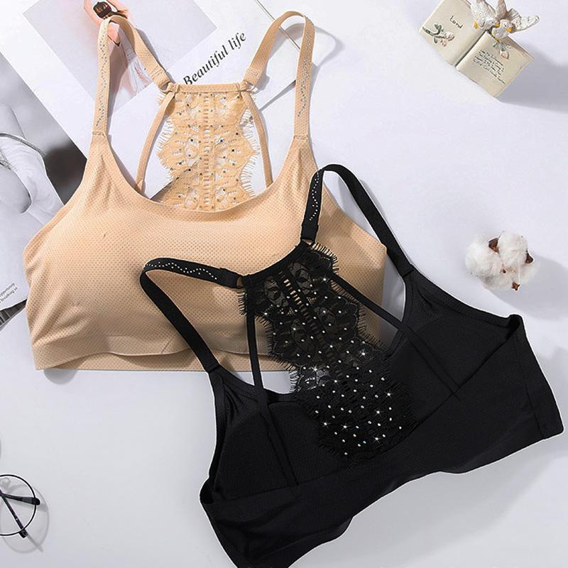 

ralette Push Up Bra Bras for Women Fitness Tops Brassiere Bralette Underwear Bralet lingerie soutien brallete, Black