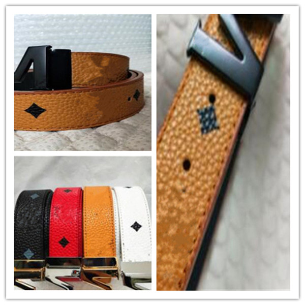 

men designers belts genuine leather man belt luxury strap male belts for men women new fashion MMbuckle Designer belt, White