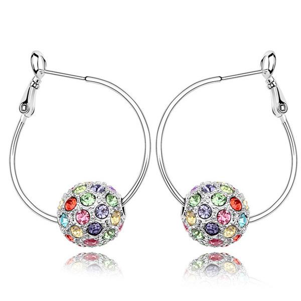 

Cheap Austrian Crystal hoop earrings for women fashion sweet jewelry girl's earrings