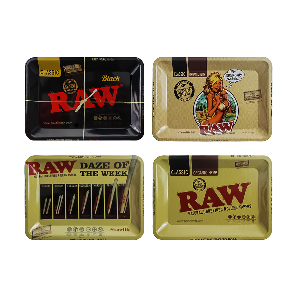 

Small Size 129 Types of Smoking Rollin Tray Metal Tabacco Cigarette Herb Raw Rolling Papers Pipes 18cm*12cm Handroller