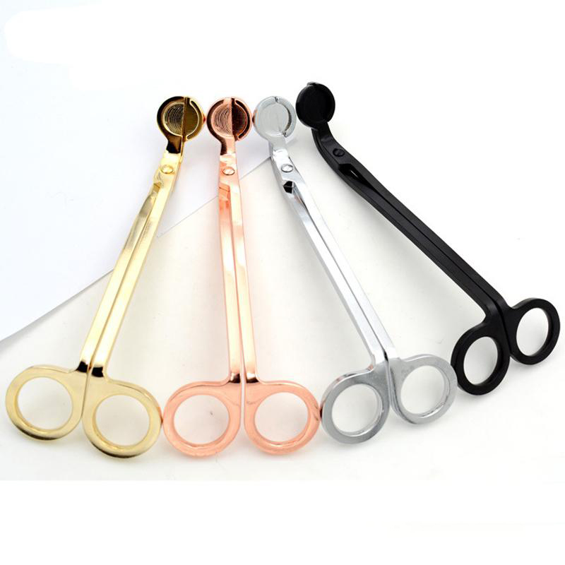 

4 Colors Stainless Steel Candle Wick Trimmer Oil Lamp Trim Scissor Cutter Snuffer Tool Hook Clipper