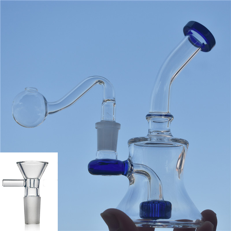 

7inch glass beaker bongs water pipe oil rigs water pipes glass bubbler bong with 14mm male glass oil burner pipe and smoking bowl