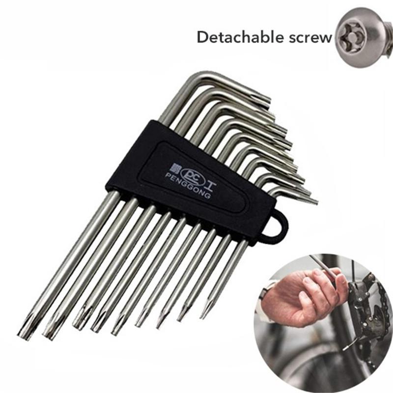 

9PCS Double-End L Type Screwdriver Hex Wrench Set Key Hexagon Flat Ball Torx Star Head Spanner Key Set Hand Tools