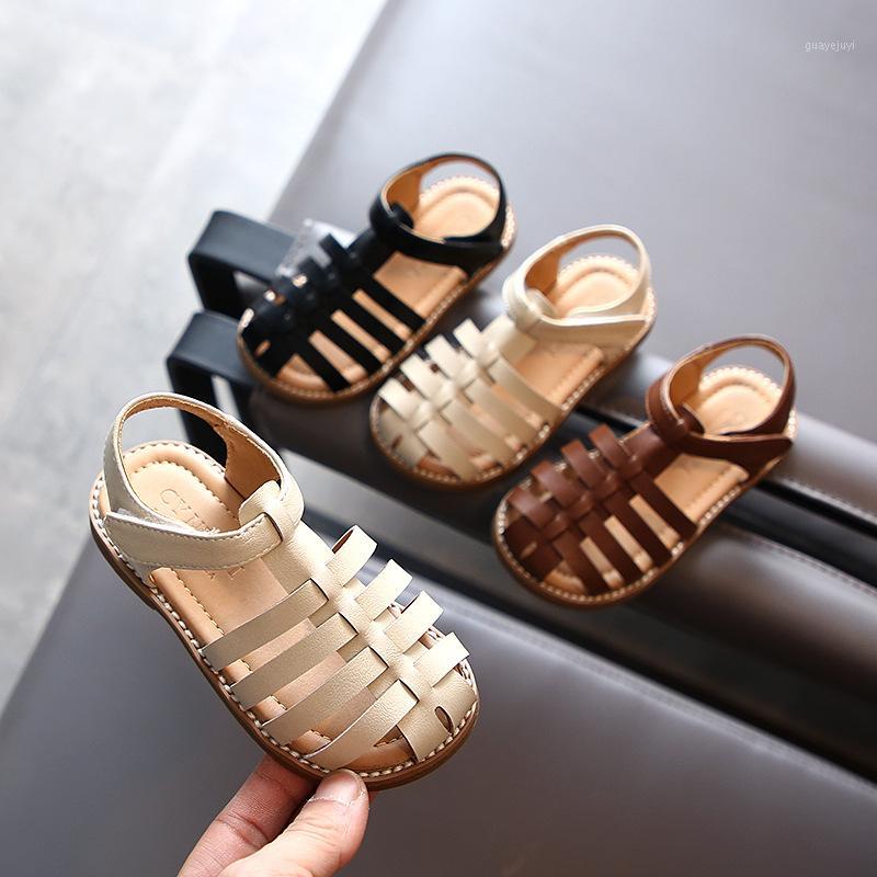 

Summer Children's Leisure Roman Sandals Princess Beach Shoes 1-3 Years Old Children's Shoes Boys Girls Leather1, Black