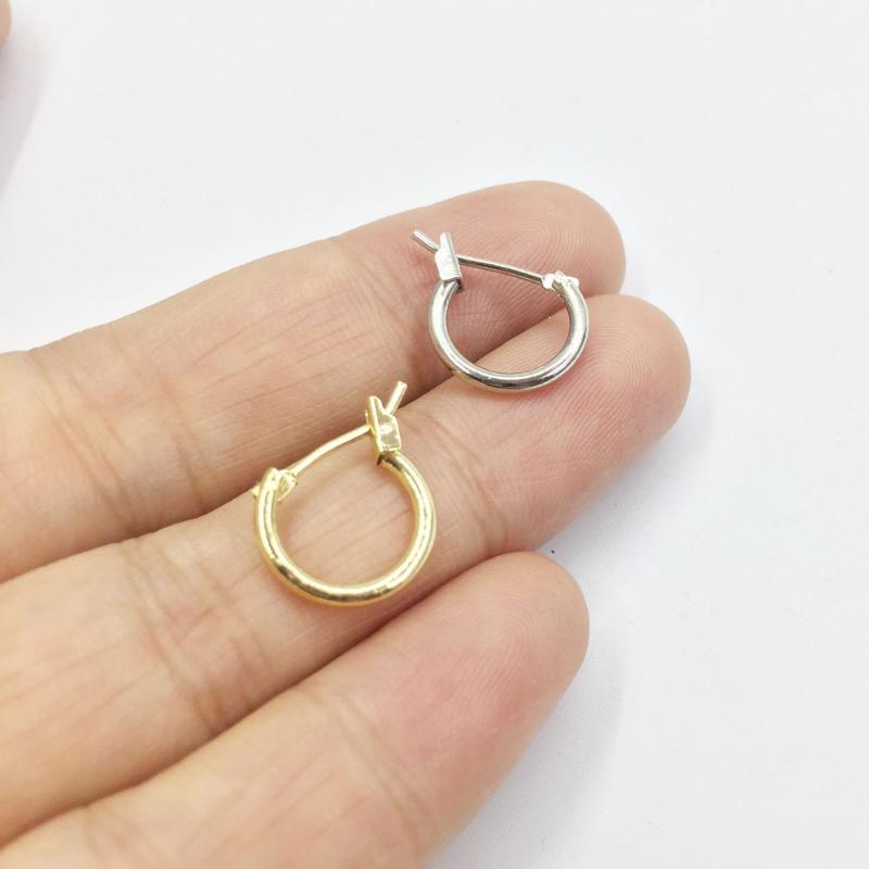 

Eruifa 10pcs 12mm outer inner Brass Base Hoop for Earring DIY Charms 2 colors