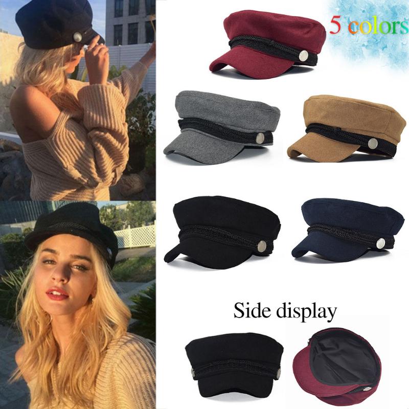 

Berets Fahion Womens Wool Blend Fiddler Cap Girls Baker Boy Peaked Sboy Hat, Black