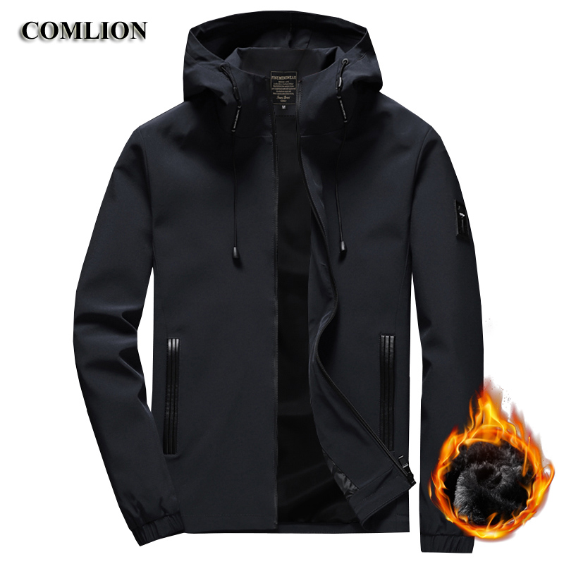 

Winter Autumn Men's Jacket Slim Fit Jackets Casual Coat Mens Brand Clothing Thick Solid Coats Hooded Outerwear Male -8XL, Black