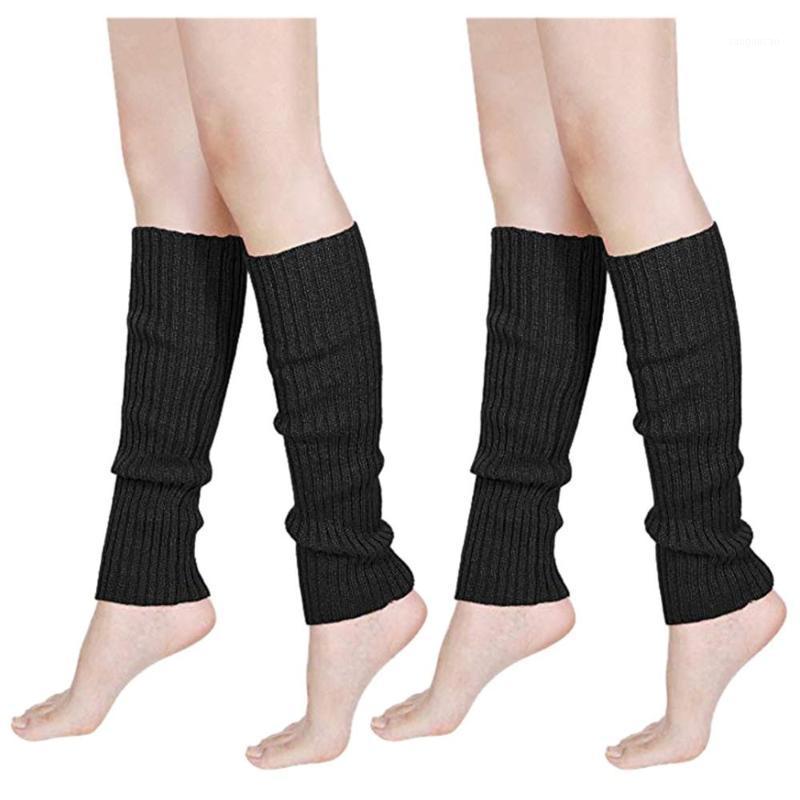 

10 Colors Women & Men Fluorescence Color Stripe Boot Cuffs Warmer Knit Leg Party Stockings For Unisex1, Black