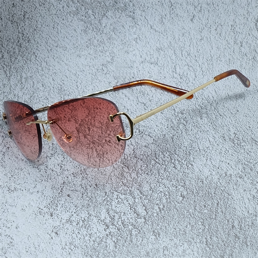 

Wire C Sunglasses Mens French Designer Shades Vintage top Rimless Sun Glass Women Fashion Eyewear Luxury Decoration