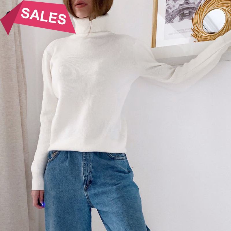 

2021 New Woman Sweaters Korean Style Autumn Winter Turtleneck Women Clothing Long Sleeve Pullover Knitwear Top Sueter Mujer Femme 9ihf, Coffee gg1619