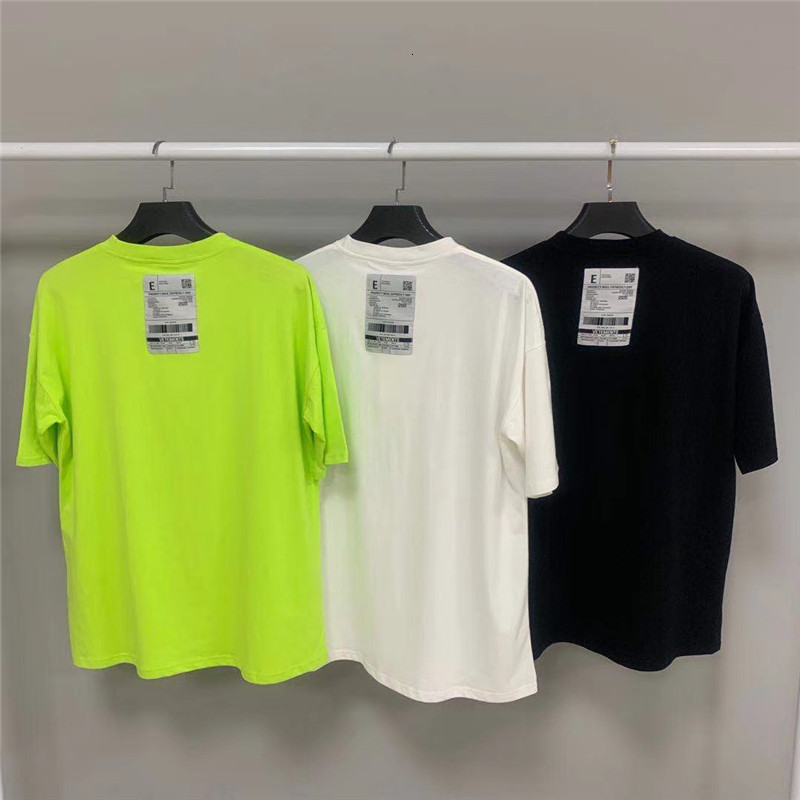 

2021 New Men Women Casual T-shirt Best Quality Big Tag Patch 3d Foam Printing Vetements Top Tees t Shirt 0fpo