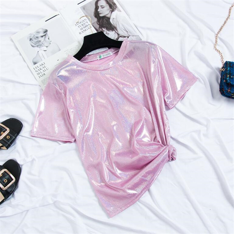 

2021 Female Summer Collar Bright Short Sleeve Fashion Shirt Drop Tops P866 Vxsm, Blue