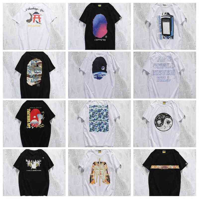 

Apes Women'T Shirt Letter Printed men' T-Shirts Casual Summer Breathable Short Sleeve Hip Hop Street Tee Bring tote, 22