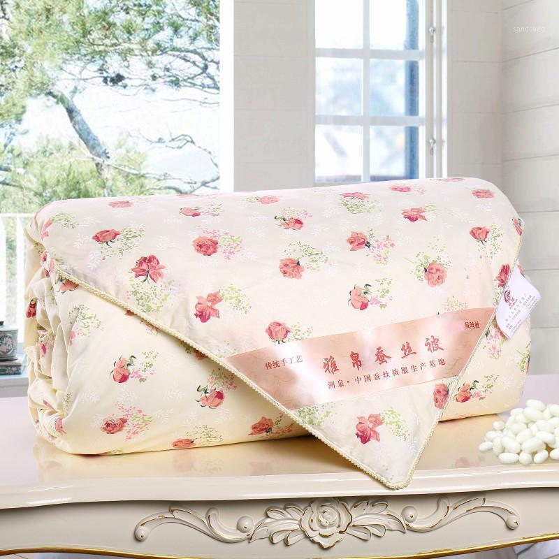 

100% 0.5kg / 1kg / 1.5kg 2kg Silk quilt quilt for summer and winter bedding handmade white/pink/gray/green/orange Pure color1, Contain 0.5kg silk