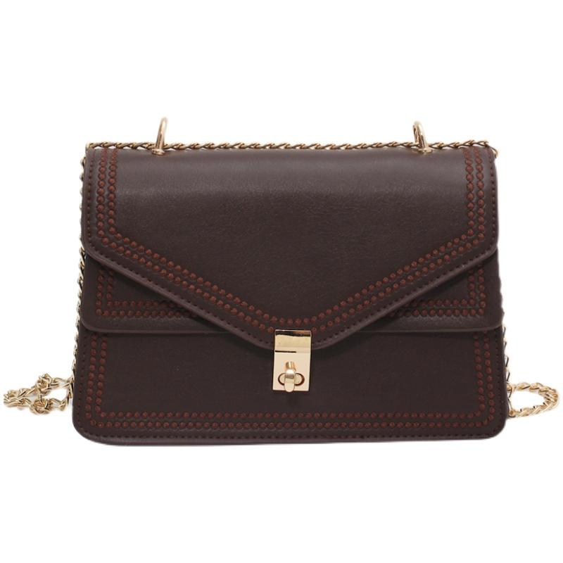 

Niche High-level Sense of Small Square Bag Women's Hundred Sloping Chain Small Bag New One-shoulder, Black