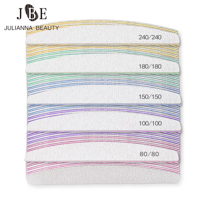 

Nail Files 100Pcs/Lot Grey Boat Sandpaper File 80/100/150/180/240 Double Sided Washable For Manicure Pedicure Accessories