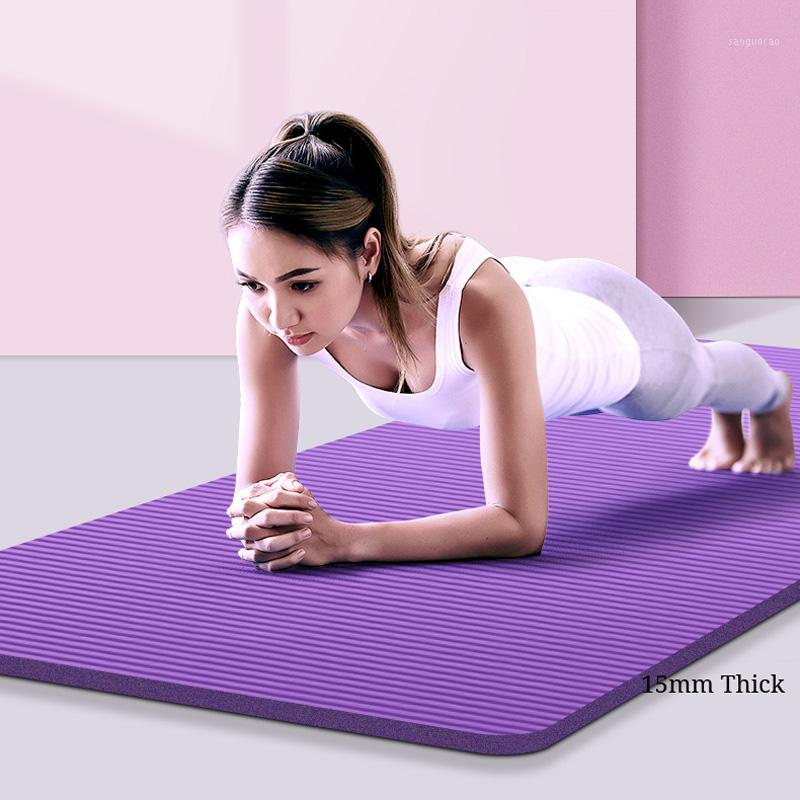 

1850x800x15mm NBR Yoga Mat with Position Line Non Slip Carpet Mat Fitness Gymnastics Mats Pilates Gym Belt Exercise Sport Pads1, Red