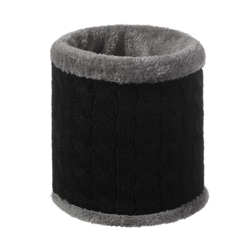 

Unisex Knitted Warm Scarf Winter Autumn Ring Women Bandana Solid Scarf Fleece Men Headband Neck