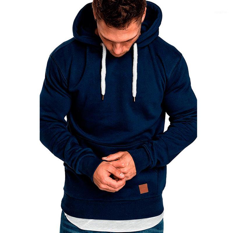 

Men' Fashion Fleece Hoodies Solid Cozy Casual Pocket Long Sleeve Hooded Outdoor sport Autumn Hoodies Coat1, Navy blue