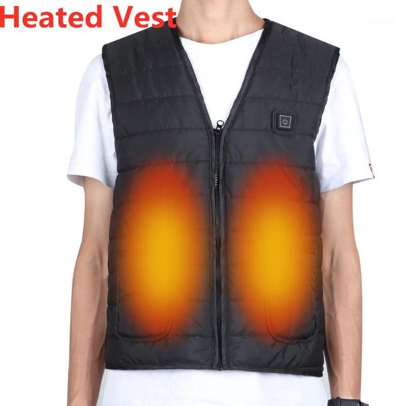 

2020 New Winter Outdoor Men USB Electric Heating Vest Winter Thermal Cloth Camping Hiking Warm Hunting Women Heated Jacket1, Black