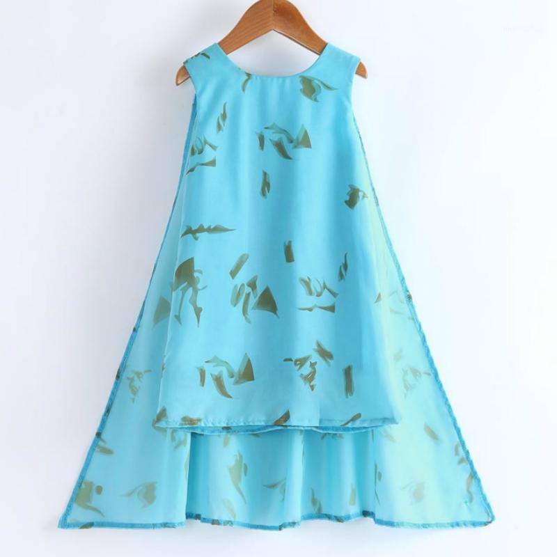 

Girls Dragon Mother Cosplay Costume Children Sleeveless Dress Summer Fashion Children's Elegant Princess Dress1, Ha091187-blue