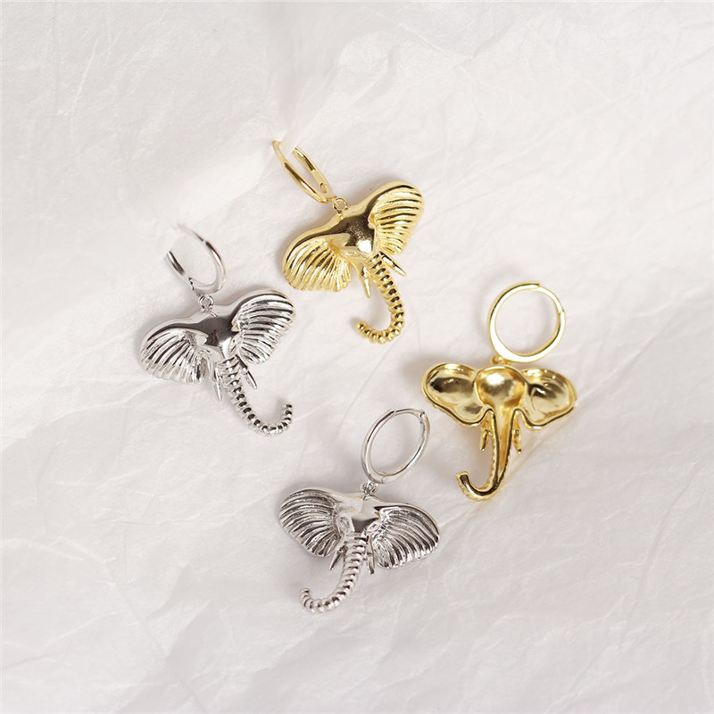 

Februaryfrost Brand Designer 100% 925 Sterling Silver Animal Elephant Pendant Drop Earrings for Women Fashion Designer Women's Jewelry