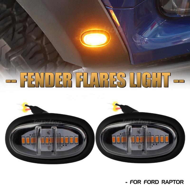 

Emergency Lights 4pcs For F-150 F150 Raptor 2022 Car Front Grille Lamp Wheel Fender LED Signal Light Smoked Assessories