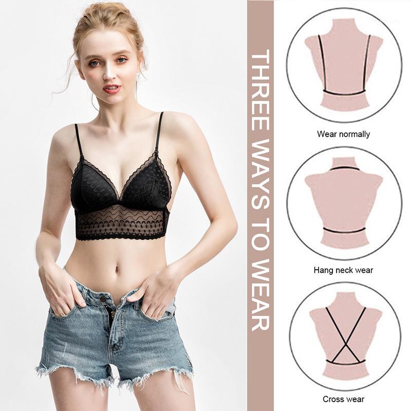 

Fashion Sexy Low Back Bra Lace Bralette Backless Bra Thin Underwear Women Lingerie Sexy Tank Tops Sports Bras Sportswear1, Black