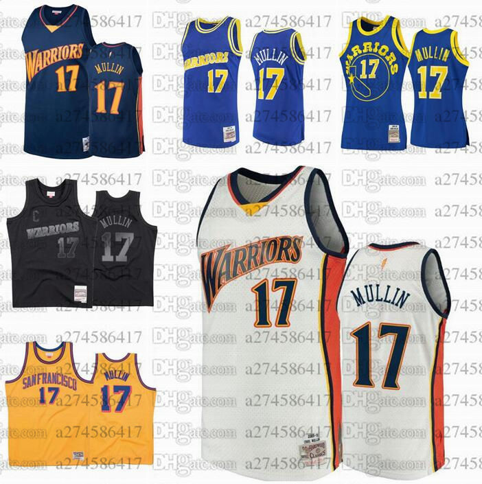 

Men youth basketball Golden State Warriors 17 Chris Mullin 1993-94 Hardwoods Classics retro Jerse
