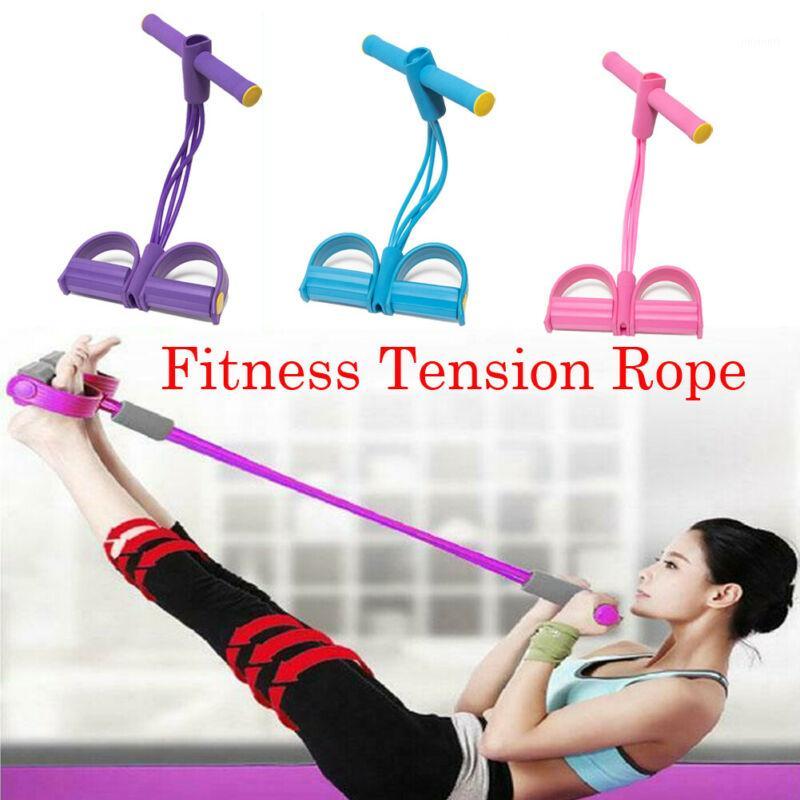 

4-Tube Foot Pedal Resistance Band Elastic Pull Rope Yoga Fitness Equipment1 Bands
