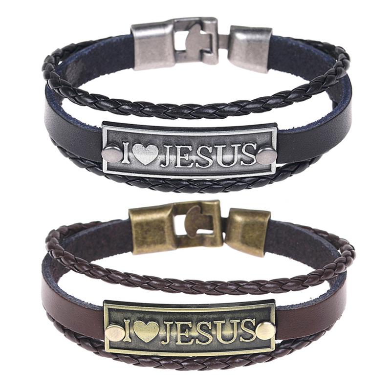 

Charm Bracelets Retro Alloy Punk PU Leather Bracelet Wristband Men's Fashion Jewelry